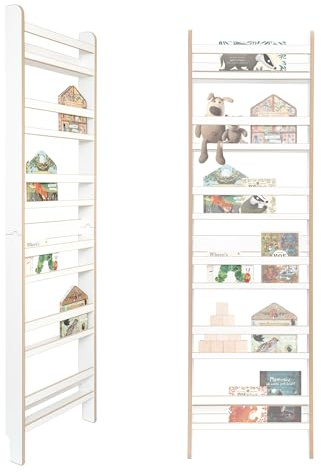 MAMOI® Kinderbücherregal aus Holzwerkstoff – Bücherkiste, Kinderbücherregal, Bücherregal für Kinderzimmer, Bücherbank, Wandregal, Montessori Kindermöbel