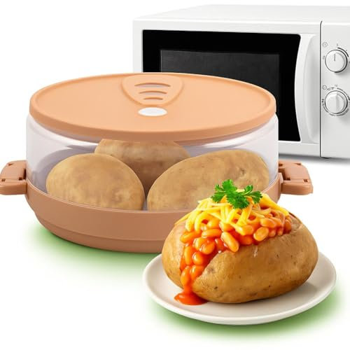 Microwave Potato Cooker & Veg Steamer - BPA-Free, Dishwasher Safe, Cooks Jacket Potatoes, Corn & Veggies in Minutes