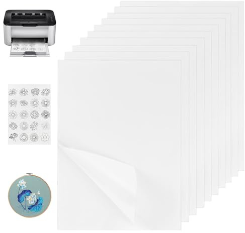 A4/10 Pcs 21 * 30cm Water Soluble Embroidery Paper, Water Soluble Stabilizer,Embroidery Transfer Paper,Stick Embroidery Paper for Machine Embroidery and Hand Sewing