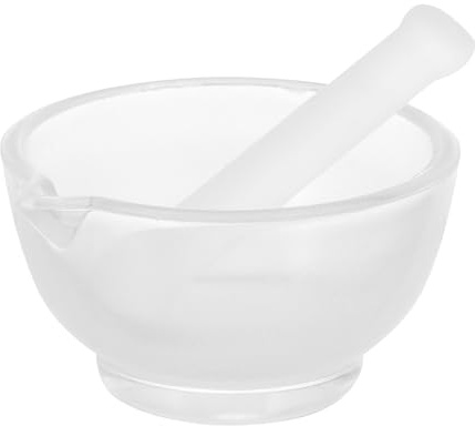 DECOMELODY Mortaretto e Pestello in Ceramica Ciotola per Macinare Spezie e Medicinali Attrezzatura da Laboratorio Asta per Schiacciare Ingredienti Freschi