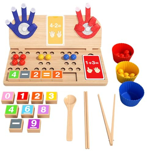 Yaztauho Manipulativos de conteo,Juego de Ensartar y Emparejar Cuentas - Juguetes de clasificación de Colores | para niños y niñas de 3+ años, Aprendizaje de matemáticas, Preescolar, jardín de