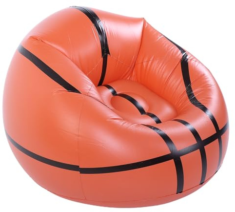 Cryfokt Poltrona Gonfiabile da Basket, Comodo Divano Gonfiabile in PVC, per Camera da Letto, Spiaggia, Arancione All'aperto