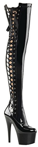 Higher Heels PleaserUSA Overknee Stiefel Adore-3050 Lack schwarz Gr. 41,5