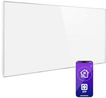 Klarstein Smart Infrared Heater, 600W Infrared Panel Heater, Bathroom Electric w/IoT/WiFi App Control, Electric Wall Mounted, CO2-Free Wall Mounted for Home Low Energy