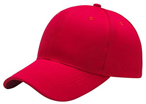 Breampot Baseball Cap Herren Damen Unisex Kappe Verstellbar Baseboard Baseballkappe Mütze Outdoor Baseballkappe (Rot)