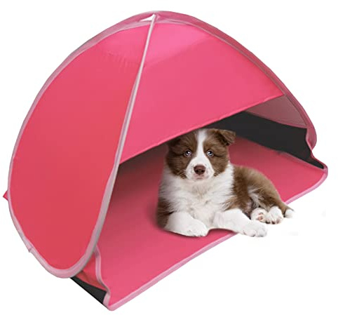 HACRAHO Tente de plage pop-up - Pare-soleil mini - Abri solaire anti-UV coupe-vent - Camping en famille - Pique-nique - Banc de pêche - Rose rouge