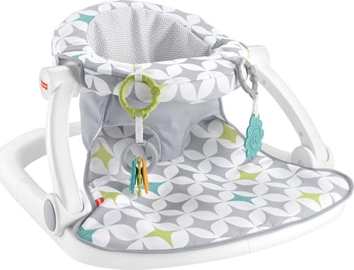 Fisher-Price Portable Baby Chair Sit-Me-Up Floor Seat with Developmental Toys & Machine Washable Seat Pad, Starlight Bursts