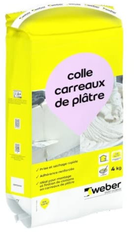 WEBER Colle spéciale carreaux de plâtre, 4kg, Blanc