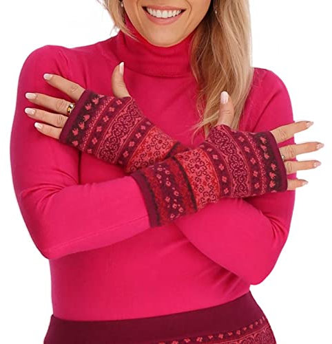 Kunst und Magie Damen Armstulpen Stulpen Handwärmer Handschuhe Pulswärmer extrafeiner Jacquard-Stoff