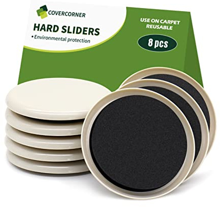COVERCORNER Furniture Sliders for Carpet 8 PCS - 3 1/2 Beige