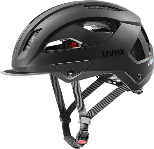 uvex stride style - robust allroundhjälm för dam och herr - individuell storleksanpassning - anpassad för LED-belysning - black matt - 56-59 cm