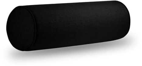 Tinbolunce Neck Roll Pillowcases with Zipper - Full Moon Bolster/Round Cylinder Pillow Case Cover for Bedroom, Living Room, Sofa - Solid Color Cervical Throw Pillow Covers