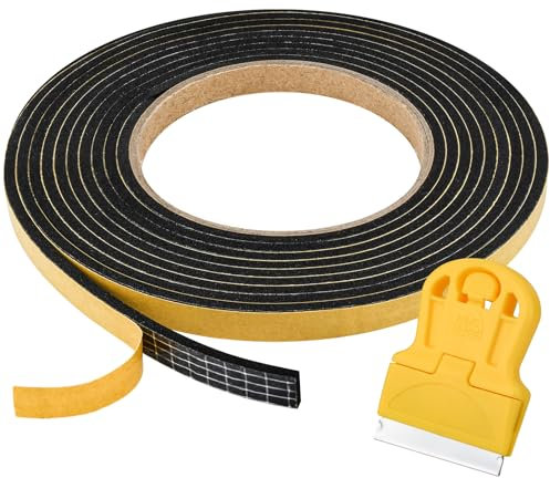 Ancable Dichtungsband für Spülbecken und Einbauspülen, 1 Stück 9mm x 3mm x 3.3m Wasserfestes Montageband mit kleinem Schaber, Selbstklebend Abdichtband für Spülen