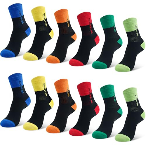 Libella 12 pares de calcetines para niños calcetines de tenis calcetines deportivos calcetines de invierno algodón 2889 39-42