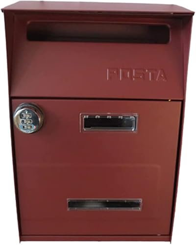 Mailbox Wall-Mount Mailboxes Double Doors with Lock Postbox Iron Mailboxes with Combination Lock Drop Box for Family Letter Box
