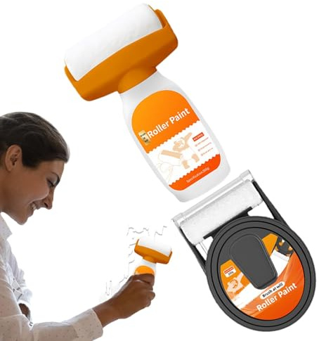 Applicateur de peinture murale - Pinceau rouleau de peinture murale, pâte de réparation portable | Peinture au latex avec pinceau rouleau, peinture blanche à base d'eau pour mur