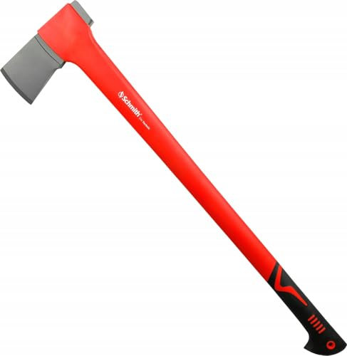 Schmith - Hacha de Fibra de Vidrio 2,4 kg - con Mango de Nylon - Ideal para leña - Resistente - Ergonómico - Robusto - Forestal