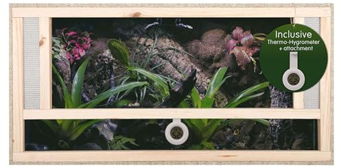 REPITERRA Terrarium für Reptilien & Amphibien, Holzterrarium mit Frontbelüftung 100x40x40cm