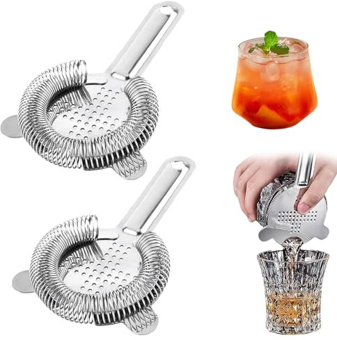 2 Stück Barsieb, Barsieb Cocktail Edelstahl,Cocktail Sieb,Feines Cocktailsieb,Sieb Klein,Barsieb,Hawthorne Strainer Cocktailshaker,Strainer Passend Auf Alle Shaker