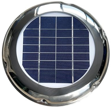 MANANASUN Solar Ventilator 2.5W Roof Mounted Exhaust Vent fan Stainless Steel for Boat Greenhouse RV Caravan (INCL. TAX)