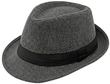 Sombrero unisex Trilby Fedora estilo vintage de los años 20, gorra de jazz de Panamá con banda decorativa para hombres y mujeres, sombrero Manhatta Gatsby Derby, gris, Talla única
