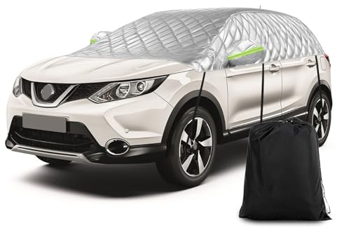 Grandine Copertura Mezza Compatibile con Nissan Qashqai 2013-2025, Copertura Auto Tenere in Caldo Impermeabile, Protezione da Neve, Addensare Telone per Garage con Strisce Riflettenti