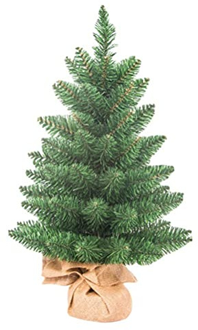 Albero di Natale artificiale da 60 cm, con rivestimento in lino di pinem, piccolo albero di Natale, decorazione per tavolo da pranzo, scrivania, casa, decorazioni natalizie