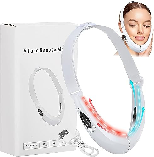 V Face Massaggiatore Viso Antirughe Lifting Tonificante, Elettrica Doppio Mento Riduttore Massaggiatore Viso Lifting per Ridurre il Doppio Mento Massaggiatore Viso Antirughe