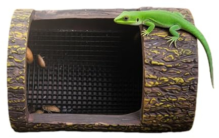 Ormatare Flyktsäker Foderskål | Simulerad Trädstumpsdesign Tillbehör För Reptil Terrarium Med Krokar För Små Husdjur Ödlor Drakar Geckoer Grodor Terrarium
