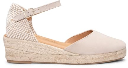 miMaO Espadrilles à petit talon compensé BEIGE, EU 38