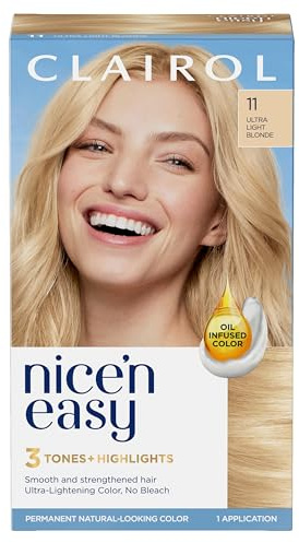 Clairol Nice'n Easy Permanent Hair Dye, 11 Ultra Light Blonde | 1 Pack