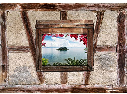 Runa Art Papel tapiz fotográfico Piedra Mar pared de la ventana Moderna Lana Sala Cuarto Salón - Made in Germany - marrón 9308010c