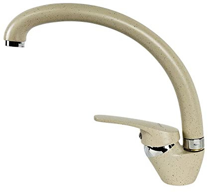 Rubinetto per lavello da cucina a canna alta, MOKEKA miscelatore monocomando per lavandino - colore beige verniciato