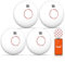Wi-Fi Smoke Alarm for Home, Smart Fire Alarm with Wireless Interconnection Replaceable Battery Remote Control App notification Certified and Meets EN 14604 Standard，4 Piece
