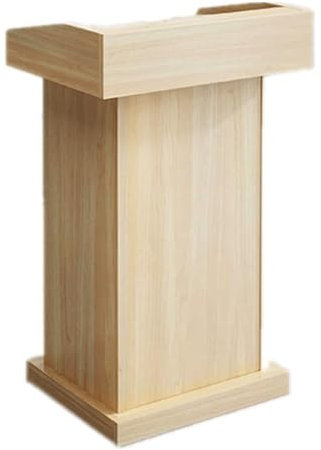 BKEKM Tragbares Rednerpult aus Holz, Konferenztisch, Podiumsständer mit 2-lagiger offener Aufbewahrung, Laptop-Schreibtisch, Empfangsschreibtisch, Stehpult