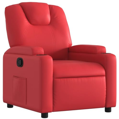 vidaXL Poltrona Reclinabile Rossa in Similpelle