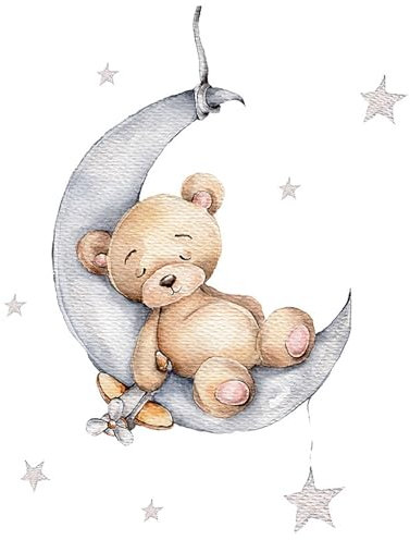 Wandtattoo Kinderzimmer Wandtattoo Bär Mond Stern Wandaufkleber Tiere Deko Selbstklebend Wandsticker Babyzimmer Kinderzimmer Tapete für Jungen Mädchen Babyzimmer Deko