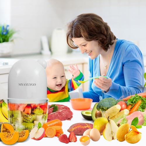 MYAYLYGO - Procesador de alimentos para bebés, regalo para alimentos para bebés, carne, verduras, frutas, batidora de alimentos para bebés para recién nacidos, regalos para alimentos caseros y purés
