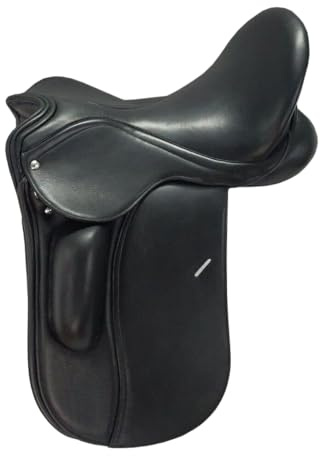 Horse English Dressage Sella in pelle di alta qualità solida seduta per albero di albero dimensioni da 30,5 cm a 48,3 cm nero ST-014 (45,7 cm)