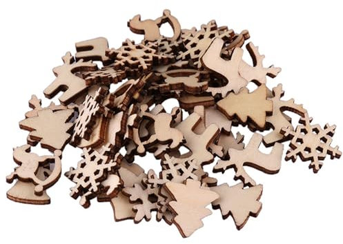 200 Stück Streudeko Weihnachten，Tischdeko Weihnachten, Streudeko Holz, Holzsterne holzdeko Blank Holz Scheiben Weihnachtsdeko Basteln, Mini Verschönerungen für Handwerk Making DIY