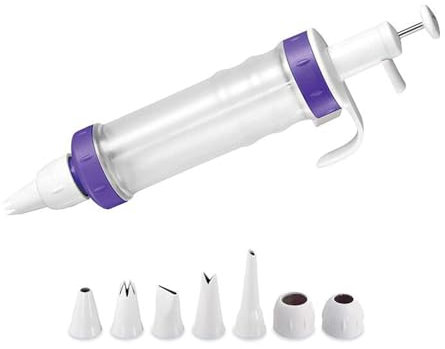 DSDGVDFBV Clear, Siringa per Guarnire Pasticceria, Siringa per Pasticceria per Torta, Siringa per Pasticceria in Acciaio Inossidabile con Una Sola Mano per Guarnire Siringa per La Torta