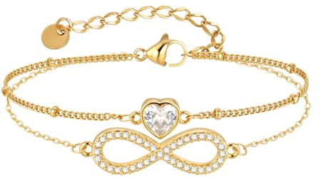 VNOX armband dam oändlighetstecken silver hjärta: kvinnor tennisarmband justerbar för 14–20 cm handled damer zirkonia armband smycken gåva för flickor mamma vän dotter
