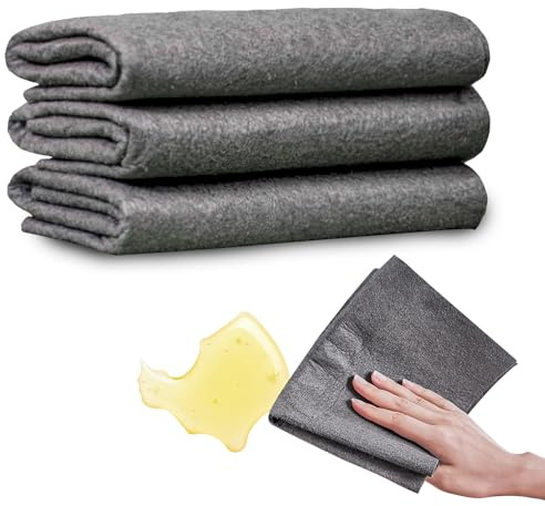 CWWYQ 3 Pcs Magic Cleaning Cloths, Reusable Magic Cloth, Super Soft Streak Free Microfiber Cloths, Window Wipes, Ultra Soft, Reusable Glass Cleaning Rag for Home, Kitchen, Cars Glass Window