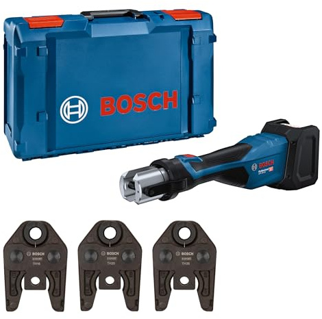 Bosch Professional 18V System Akku Presswerkzeug GPT 18V-32 (32 kN Kraft, Kunststoff-Fittings bis 110 mm, Metall-Fittings bis 54 mm, inkl. Pressbacke Stand. TH16, TH20, TH26, XL-BOXX)