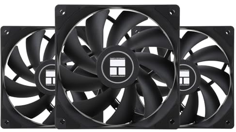 TR-Thermalright TL-C12C X3 - Ventilador PWM de CPU de 120 mm, refrigeración silenciosa, 1550 RPM, ventilador de CPU negro, paquete de 3 piezas, puede combinarse con chasis/refrigeración de CPU