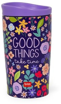 Legami - Bicchiere Termico Hot&Cold Vacuum Tumbler, Tema Flowers, Tappo con Chiusura Ermetica, in Accaio Inox, Capacità 275 ml, per Tutti i Tipi di Bevanda