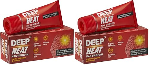 Deep Heat Max Strength Rub for Aches, Pains & Stiffness, 35g (Pack of 2) | Powerful Topical Heat Rub, Penetrating Heat, Increases Blood Flow, Effective for Muscular & Rheumatic Aches & Stiffness