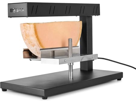 Boska Raschietto Mezza - Dispositivo elettrico per raclette per mezzo mole - Sistema professionale con meccanismo rotante, cavo da 2 m, compatibile con lavastoviglie - nero