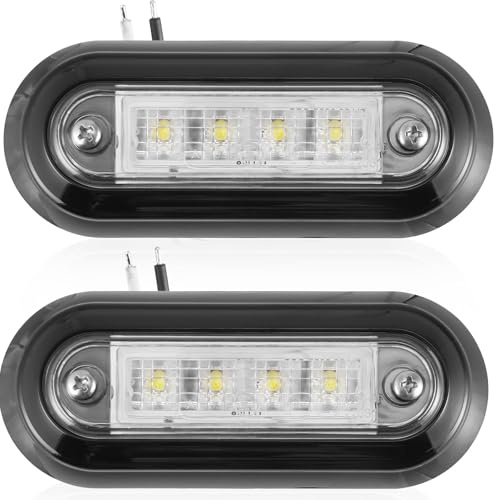ETUKER 2X Seitenmarkierungsleuchte Begrenzungsleuchte Weiß LED 12/24V Wasserdicht Wohnmobil Positionsleuchten Umrissleuchten Anhänger Rucklicht