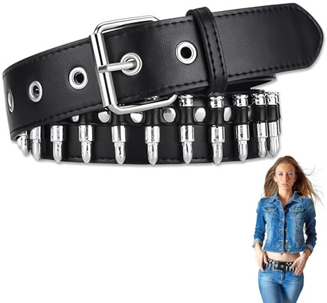 SHENYI Bullet Belts for Men Women Punk Rock Rivet Belt Studded Gothic Belts PU Leather Adjustable Gothic Clothing Accessories